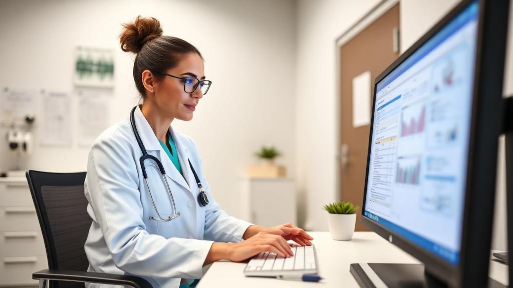 Behavioral health clinician using EMR software